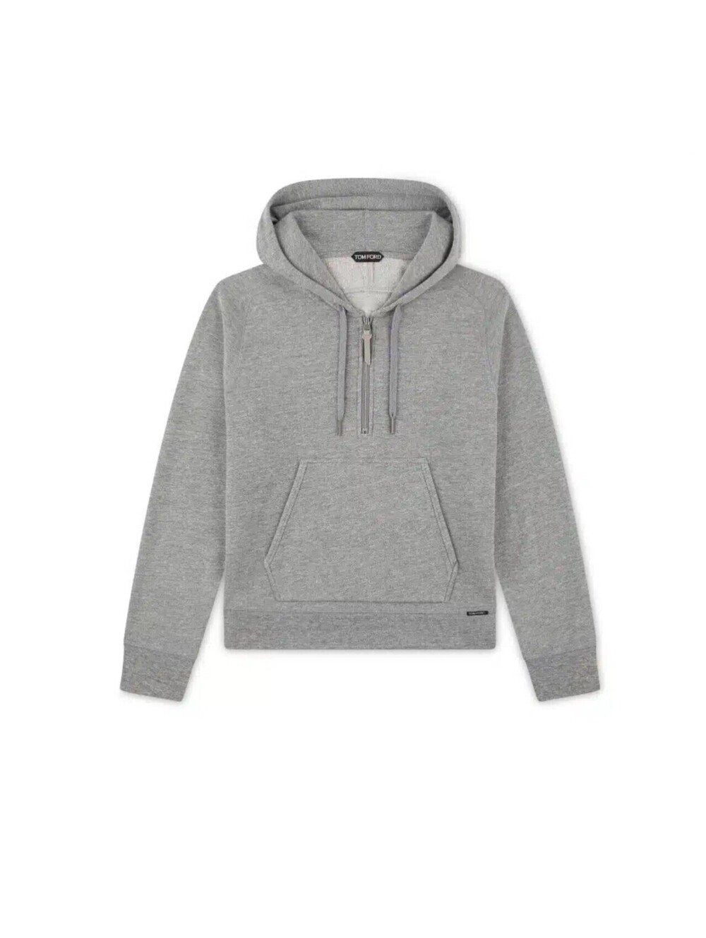 Tom Ford Gray Half-Zip Hoodie Sweatshirt